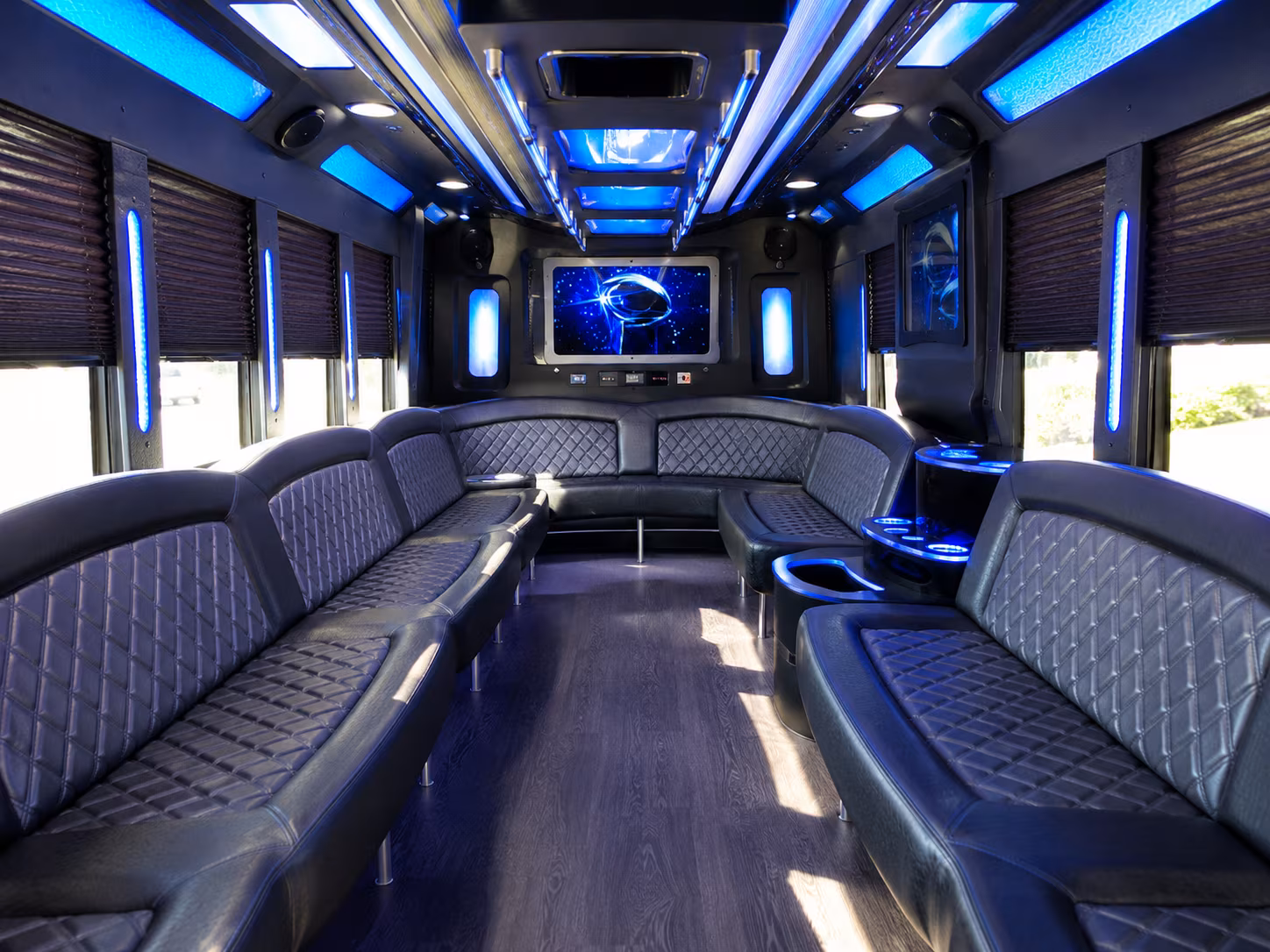 huntsville 28 passenger party bus inside