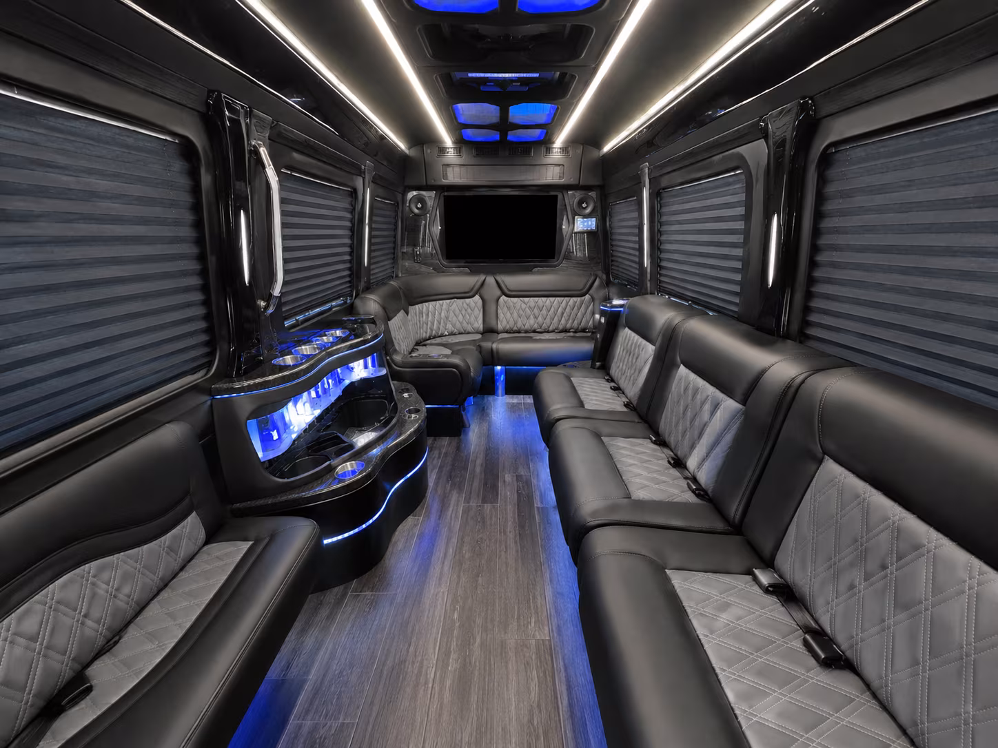 huntsville 40 passenger party bus interior